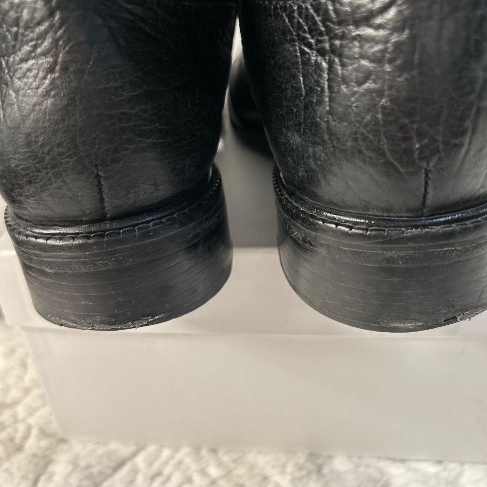 TORY BURCH Pebbled Leather STOWE Moto Boots - Picture 7 of 7
